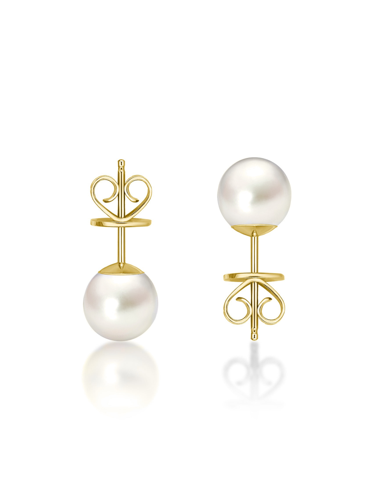 Elegant Akoya Pearl Stud earrings - Genuine, AAA Grade Pearls, Solid Gold studs, Handcrafted Pearl Jewelry, Timeless Luxury Jewelry. Oceana Pearls Brand.