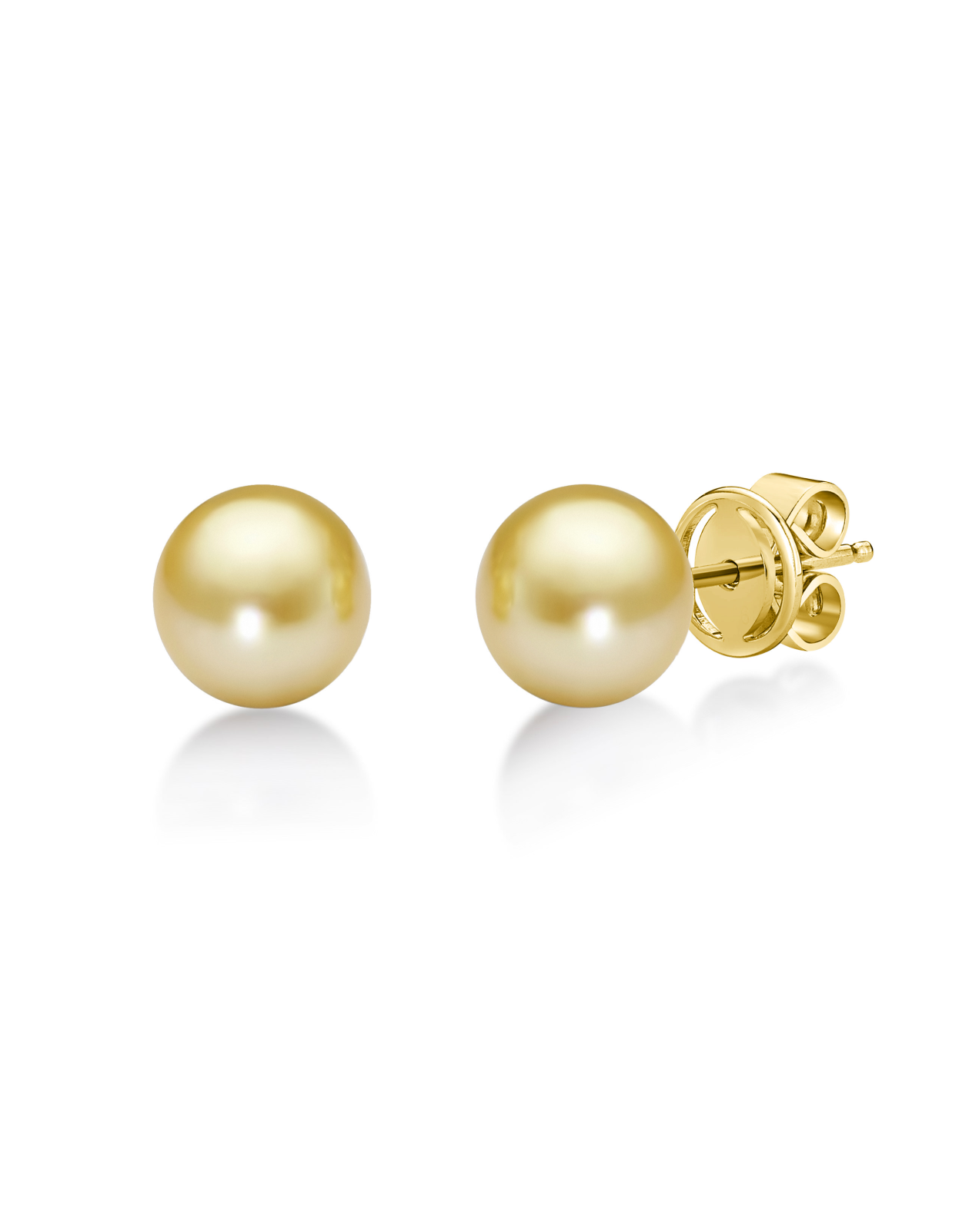 Elegant South sea pearl earrings  from golden pearl oyster- Genuine, AAA Grade Pearls, Solid Gold studs, Handcrafted Pearl Jewelry, Timeless Luxury Jewelry. Oceana Pearls Brand.